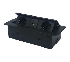 Горизонтальная выдвижная розетка ROCKETSOCKET 2 Euro 16A, USB type A+C с блоком 18W AMARL-2EU2AC-12 X866035534 