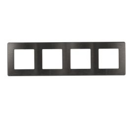Рамка для розеток и выключателей ЭРА Серия 12 12510412 на 4 поста, сатин, графит Б0052535 