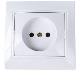 Розетка Intro Plano 1-201-01 без заземления 2P, 16А-250В, IP20, СУ, белый, Б0053859 