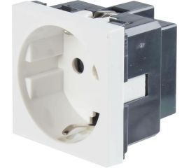 Розетка LK Studio с заземляющим контактом, со шторками, белый LK45 851404-1 