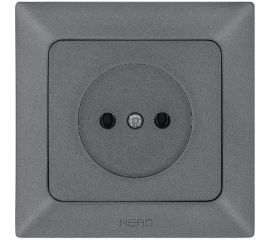 Розетка NE-AD без заземления, керамика, 16А, 250В, Aras, Графит, 93-121-02-P 