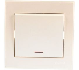 Выключатель с подсветкой LEZARD RAIN жемчужно-белый металлик 703-3030-111 