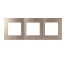 Рамка для розеток и выключателей ЭРА Серия 12 12510304 на 3 поста, Сатин, шампань Б0052522 