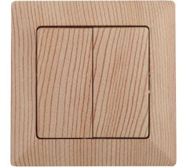 Двойной выключатель Intro 410411 10А, 250В, СУ, Solo, сосна 200 Б0043290 