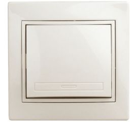 Выключатель Intro Plano 1-101-02 одноклавишный, 10А-250В, IP20, СУ, слоновая кость, Б0053722 