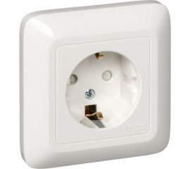 1-местная розетка Schneider Electric открытой проводки Прима 16А IP20 250В с заземлением белая RA16-003-1-BI 