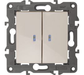 Двойной выключатель с подсветкой ЭРА 14-1105-02 10АХ-250В, IP20, Elegance, слоновая кость Б0034238 