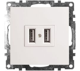 2-местная розетка USB STEKKER (механизм), GLS10-7115-01, 250B, 2,4А, серия Катрин, белый 39686 