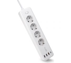 Сетевой фильтр TopOn 4 розетки, 3 USB, Type-C, PD 20W QC3.0, 4000W, 1.8 м Белый TOP-PWS4 