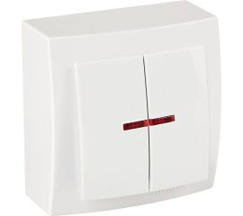 Выключатель NILSON 2ОП с подсветкой белый Themis naturel 26111004 