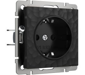 Розетка с заземлением WERKEL hammer черный W1271008 a052049 