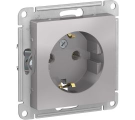 Механизм розетки Schneider Electric 1-м СП ATLAS DESIGN с заземлением 16А алюминий ATN000343 