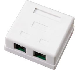 Розетка телефонная + сетевая LAN REXANT на стену RJ-45 (8Р8С) и RJ-11 (6Р4С) 06-0106-C 