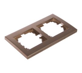 Двухместная горизонтальная рамка LEZARD RAIN с вст. цв. бронза матовый 703-3131-147 
