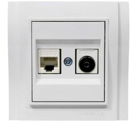 Двойная розетка Vesta Electric vesta-electric verona для сетевого кабеля lan+tv FRZTV020102BEL 