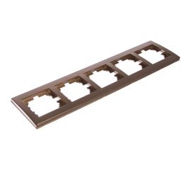 Пятиместная горизонтальная рамка LEZARD RAIN с вст. цв. бронза матовый 703-3131-150 