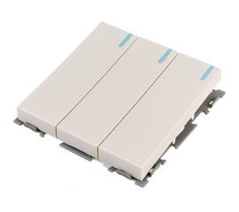 Трехклавишный проходной переключатель CGSS, бежевый Практика PL-W103-PBGG 