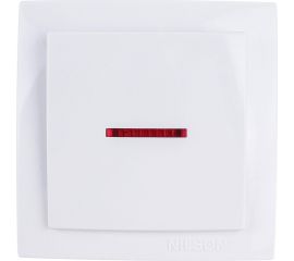 Выключатель NILSON 1ОП с подсветкой белый Themis naturel 26111002 