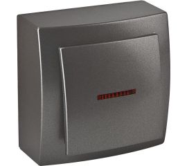 Выключатель NILSON 1ОП с подсветкой антрацит Themis metallic 26161002 