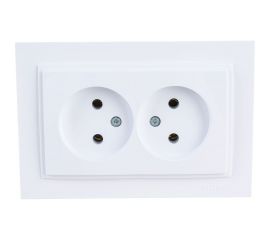 2-местная розетка MONO ELECTRIC без заземления DESPINA белый 102-190005-121 