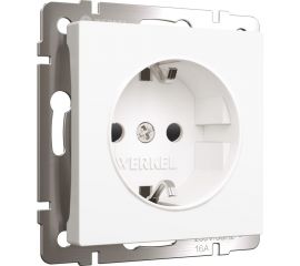 Розетка WERKEL W1171161 с заземлением и шторками белый матовый a059266 