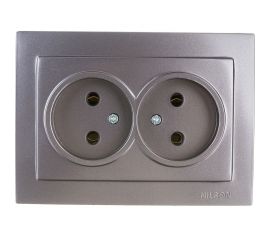 Розетка NILSON 2СП антрацит Touran metallic 24161024 