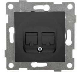 Механизм комбинированной розетки GUSI ELECTRIC Ugra RJ45, RJ12, СУ, графит С11КТ-010 