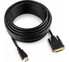 Кабель Cablexpert HDMI-DVI 19M/19M 10м singlelink черный, позолоченные разъемы, экран CC-HDMI-DVI-10MC 