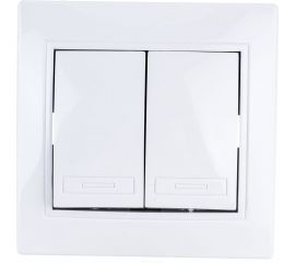 Двойной выключатель Intro 10А, 250В, IP20, СУ, Plano, белый Б0027601 
