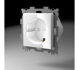 Электрическая розетка с заземлением CGSS 16А белая Эстетика GL-W160A-WCG 