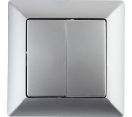Двойной выключатель Intro 410403 10А, 250В, СУ, Solo, алюминий Б0043286 