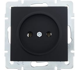 Розетка Lezard VESNA без заземления, ПБТ, чёрный бархат 742-4288-121B 