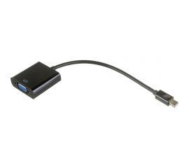 Переходник Cablexpert miniDisplayPort - VGA A-m, 20M/15F, длина 15см, черный, пакет DPM-VGAF-02 