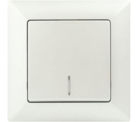 Выключатель Intro Solo 4-102-06 одноклавишный с подсветкой, 10А-250В, IP20, СУ, перламутр, Б0053568 