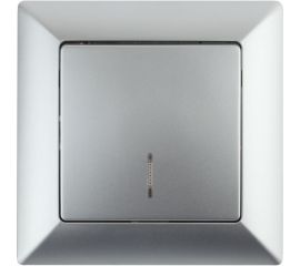 Выключатель с подсветкой Intro 410203 10А, 250В, СУ, Solo, алюминий Б0043272 