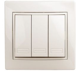 Тройной выключатель Intro 10А, 250В, IP20, СУ, Plano, слоновая кость Б0027606 