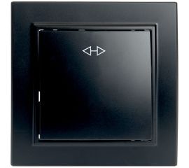 Перекрестный переключатель STEKKER 1-клавишный psw10-9009-03, 250в, 10а, серия эрна, черный, 39927 