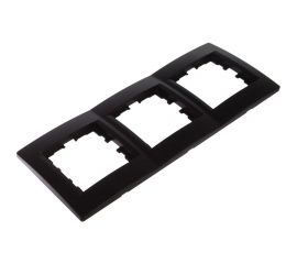 3-ая горизонтальная рамка Lezard KARINA без вставок, чёрный бархат 707-4200-148 