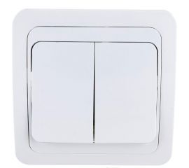 2 клавишный выключатель Econ Мимоза 10А белый 2103 