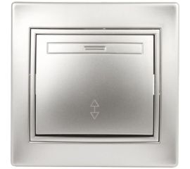 Одноклавишный переключатель Intro Plano 1-103-03 10А-250В, IP20, СУ, алюминий, Б0053746 