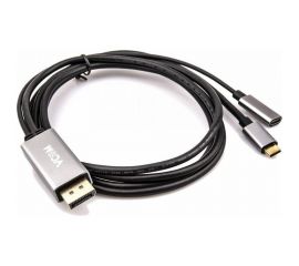 Кабель-адаптер VCOM USB 3.1 Type-C/m - DisplayPort/m 4K 60Hz, 1.8m, PD, Aluminium Shell, CU422MCPD-1.8M 
