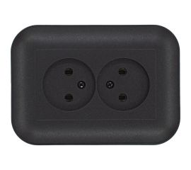 2-местная розетка без заземления OVIVO LOFT, черный металлик, 404-170317-908 