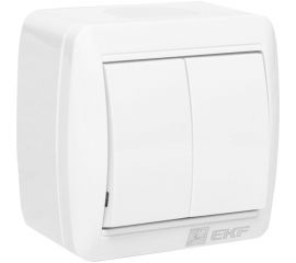 2-клавишный выключатель EKF Владивосток 10А IP54 белый EQR16-023-30-54 