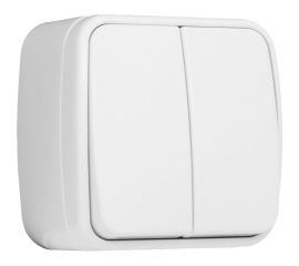 2-клавишный выключатель EKF Минск ОП 10А белый EGV10-023-10 