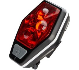 Велосипедный задний фонарь КОСМОС 4RED LED, 2xAAA, ABS-пластик, держатель-крепление/зажим на корпусе KOC401B 