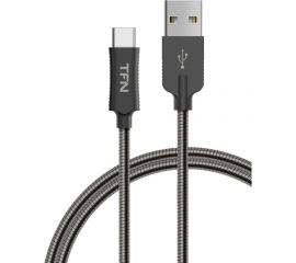 Дата-кабель TFN USB-TypeC 1м сталь -CFZUSBCUSB1MST 