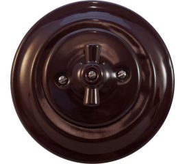 1-клавишный проходной выключатель Retrika ретро, керамика, серия Colony, коричневый G01-02 