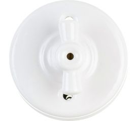 Двухклавишный выключатель Retrika, керамический, ретро цвет белый R-SW-21 