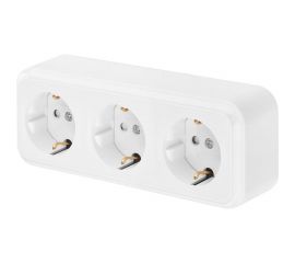 Розетка Bylectrica 3-местная ОУ с заз.конт. со шторкой, серия ПРАЛЕСКА, белый, РА16-276 