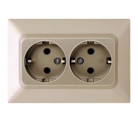 Розетка NE-AD 2-гнезда с заземлением, керамика, 16А, 250В, Aras, Бронза, 93-123-85-P 